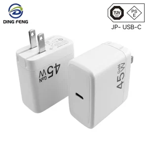 PD45W Gallium Nitride USB-C Port PD3.0 Fast Charger Japan PSE Certified Folding Laptop Charging Phone Power Adapter