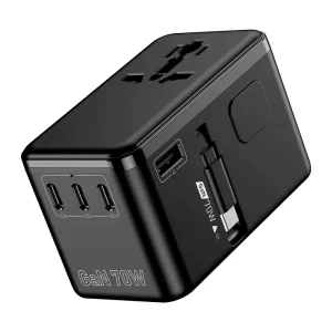 PD70W Universal Travel Adapter with USB Type C for Mobile Phone Laptop Smart Watch Camera and Earphone Fast Charger