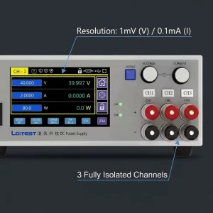 PDS 3032 10B Triple-Channel 32V 10A 445W High Precision 1mV/0.2mA Benchtop Power Source with Touch Screen