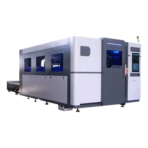 PFT Fast Cutting Enclosed Fiber Optic Laser Cutting Machine Protection Cabinet Dual Benches for Metal with Good Price