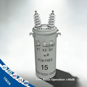Pengbian DH11 15kVA Single Phase Aluminum Amorphous Alloy Core Oil Immersed Pole Mounted Energy saving Distribution Transformer