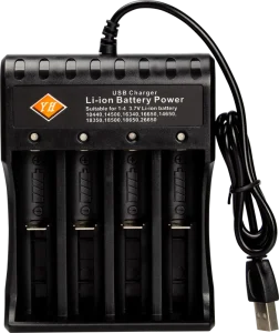 Portable 4-Slots 18650 Li-ion Lithium Battery USB Charger