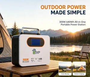 Portable 640Wh Outdoor Power Station 300W Pure Sine Wave All-in-one Solar Generator LiFePO4 Battery for Camping Emergency Use