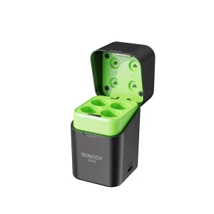 Portable USB C Battery Charging Case Integrated LCD Display LED Illumination for AA AAA 1.2V 1.5V Rechargeable Li ion Batteries