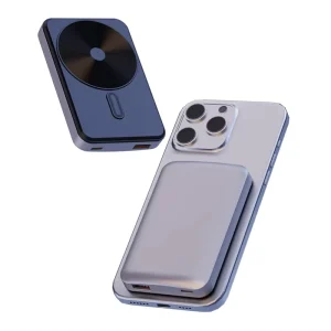 Portable Wireless 2 in 1 Magnetic Charging PowerBank Pocket Sized 5000mAh with Li Polymer Battery for iPhone 17