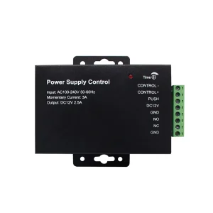 Portable Zinc Alloy Power Supply AC 110V~240V to DC 12V 3A or 5A Switch for Door Access Control System with 2-Year Warranty