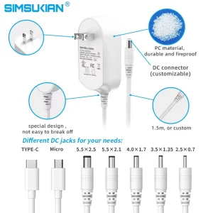Power Adapters Universal Charger and Adapters and Connectors 5V 9V 12V 24V 1A 2A 3A 15W 24W 36W Power Supply Plug Wall Adapter USA