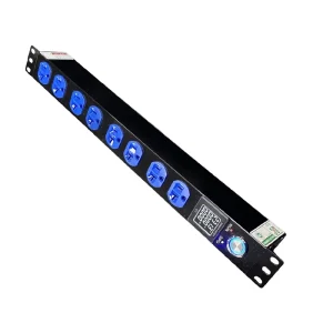 Power Distribution Unit 19” 1U Power Strip Rack Mount 8 NEMA 5-20R Outlet with OLED Screen Metered PDU Surge Protector