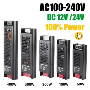 Power Supply Lighting Transformer for Led Strip 100-240V AC to DC 12V/24V Converter 60W-400W Constant Voltage Led Driver