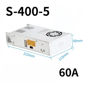 Power Supply Manufacturer S-400-5 5V 400W 60A CCTV LED Single Output SMPS AC DC Switching Power Supply Units