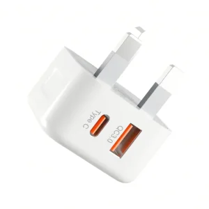Power Supply UK US EU AU Plug Adapter Charger Type C USB-A 2 Ports 20W Desktop Wall Travel Charger