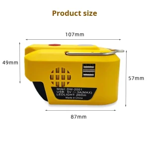 Power Tool Battery Inverter DW2001 DC to AC Power Inverter 12V 24V 120V with USB Output