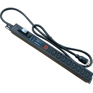 Power Transmission Single Phase 50A 240V 12-Outlet C19 Plug Rack Mount PDU
