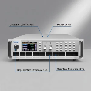 Programmable 3U Rack Mount Bidirectional Power Supply High Precision PBS 2300 75L 6kW Energy Feedback for EV Test System