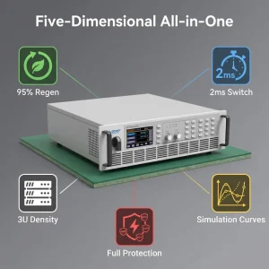 Programmable 3U Rack Mount DC Power System PBS 340L (80V 340A 10kW) High Efficiency for Advanced Battery Life Cycle