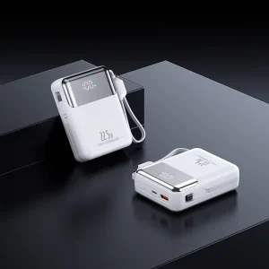 Promotion Gifts 10000mah ABS PC Super Fast Charging Built In Dual Cables Support 4 Phones PD Output 22.5W Power Bank