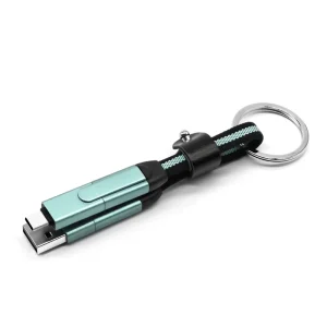 Promotional & Business Gifts 60W PD Data Cable Keychain 4 in 1 Charging Cable Custom LOGO Multi Mini Data USB Nylon Braided