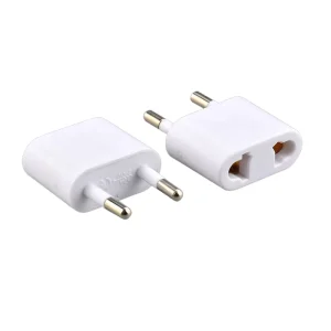 Pure Copper Small European Travel Plug Adapter Power Converter Euro Plug Outlet Adaptor European to Universal
