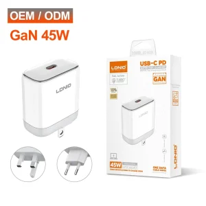 Q1415 45W PD Fast Charger USB-C GaN Laptop Power Adapter with EU UK US Plug