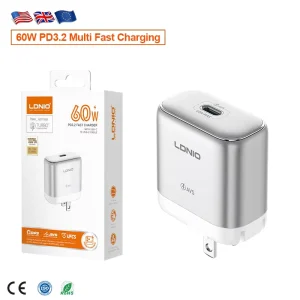 Q20 60W Multi Protocol PD Charger PD3.2 PPS AVS UFCS 100 240V Wide Voltage Global Travel Charger Phone Fast Wall Charging