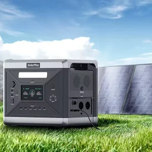 Q2501 2400W 2160Wh Portable Power Station with 200W Foldable Solar Panel Kit Outdoor Emergency Power Supply for Camping