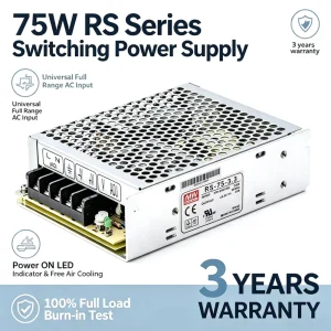 RS 75 24 75W 24V Dual Output 5A 6A 15A Switching Power Supply AC DC Converter Industrial LED Driver 88 264VAC