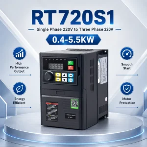 RT720S1 0.4-5.5KW Inverter Static Frequency Converter 1Phase 220V to 3Phase 220V Fan Motor Speed Regulator