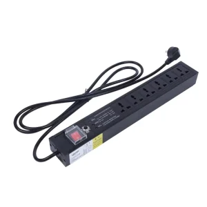 Rack Mount Type 1.5U 10A 6 Outlet Power Distribution Unit for Cabinet with 2m Wire