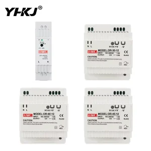 Rail Switch Power Supply 24V Transformer Input 100 220Vac Output 12V Rail Type DR 15 30 45 60 100 120 240 400 600W