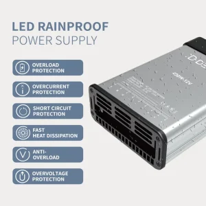 Rainproof 400W 12V AC DC IP45 Aluminum Housing LED Power Supply for LED Signage Lighting with BIS Switching
