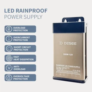 Rainproof LED Power Supply for LED Signage Lighting with BIS Switching Power Supply 300W 12V