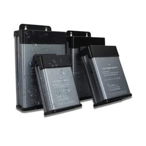 Rainproof Outdoor IP65 AC-DC Switching Power Supply for LED Lighting 24V/12V 60-400W 89% Efficiency