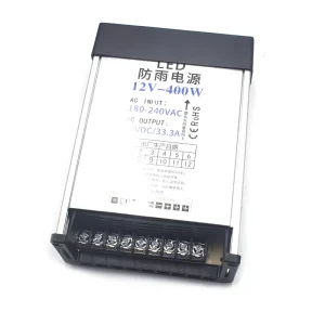Rainproof Power Supply IP65 33.3A LED 12V 400W 220V AC-DC 12V Transformer for LED Lights Industry