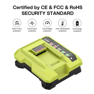 Replacement Lithium Battery Charger PO401 2A Output LED Illumination AC100-240V Input Compatible 36-40V Tool Lawn Battery