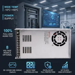 S 360 Series 5V 12V 24V 48V 360W Single Output SMPS Switching Power Supply for LED
