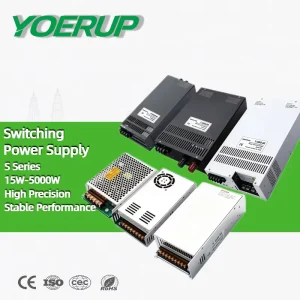 S Type 15W-5000W Power Supply AC to DC 12V 24V 48V Single Output 35W 50W 60W 75W 100W 12OW 150W 200W 250W Switching Power Supply