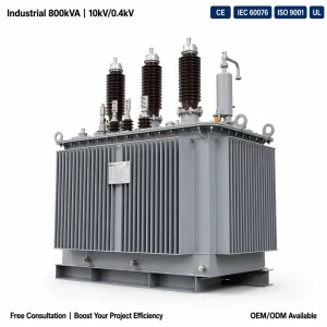 S13 800kVA Industrial Oil Immersed Transformer 10kV 3 Phase 50/60Hz Copper Winding High Efficiency CE ISO Factory Direct