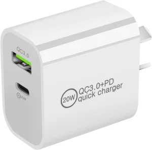 SAA Certified 20W Dual USB-C USB-A Wall Charger Adaptor QC3.0 Compatible with iPhone and Android, OVP Protection, AU Plug