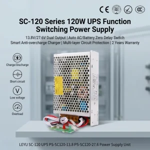 SC-120-12 120W Power Supply with Battery Charger 13.8V 8A for CCTV and Access Control