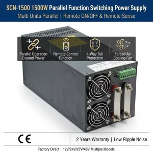SCN 1500 1500W Parallel Function Switching Power Supply 12V 24V 48V High Current 125A AC DC Industrial Source PSU