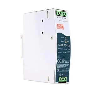 SDR-75-12 Industrial DIN Rail DC Power Supply 75W 12V 6.3A Single Output Switching SMPS