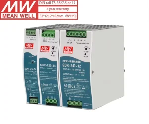 SDR-75-24 75W DC 24V Single Output Industrial DIN Rail Switching Power Supply 88-264VAC Input 89% Efficiency 3.2A