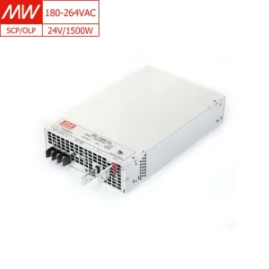 SE 1500 24 DC OK Signal Fan Cooling 87% Efficiency 24V 62.5A 1500W Single Output Switching Power Supply for Industrial