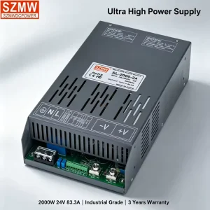 SL-2000W-24V 83.3A High-Efficiency SMPS with Active PFC Parallel and RS485 for AGV Laser Cutter and Energy Storage