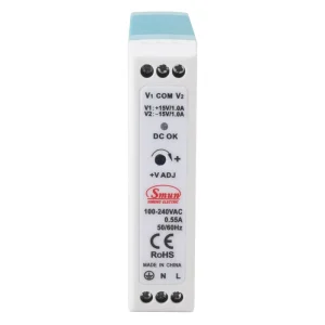 SMUN MDDR 30 100 240VAC Input 15V 1A Output Dual Output Din Rail Switching Power Supply 2 Year Warranty 83% Efficiency for