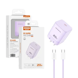 SOMOSTEL Q230 Foldable Plug PD 20W Charger Compact Travel Friendly Available in Pink Purple Orange