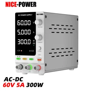SPPS-C605C Bench DC Power Supply 60V 5A 300W with Precision Encode Knob OCP OVP for 24V 48V Universal Battery Charge