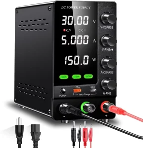 SPS C305S 150W DC Power Supply Variable 30V 5A Encoder Adjustable Regulated Bench Power Supply with USB A C Port OCP OVP