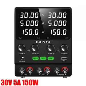 SPS305-2KD Dual DC Regulated Power Supply 30V 5A LED Adjustable Double Channel 60V 5A 30V 10A Lab Bench Power Source