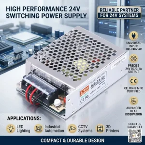 SZMW MS-75-24 Mini Size Power Module 85-264V AC Input Enclosed Power Supply for PLC Automation and Electronic Control Systems